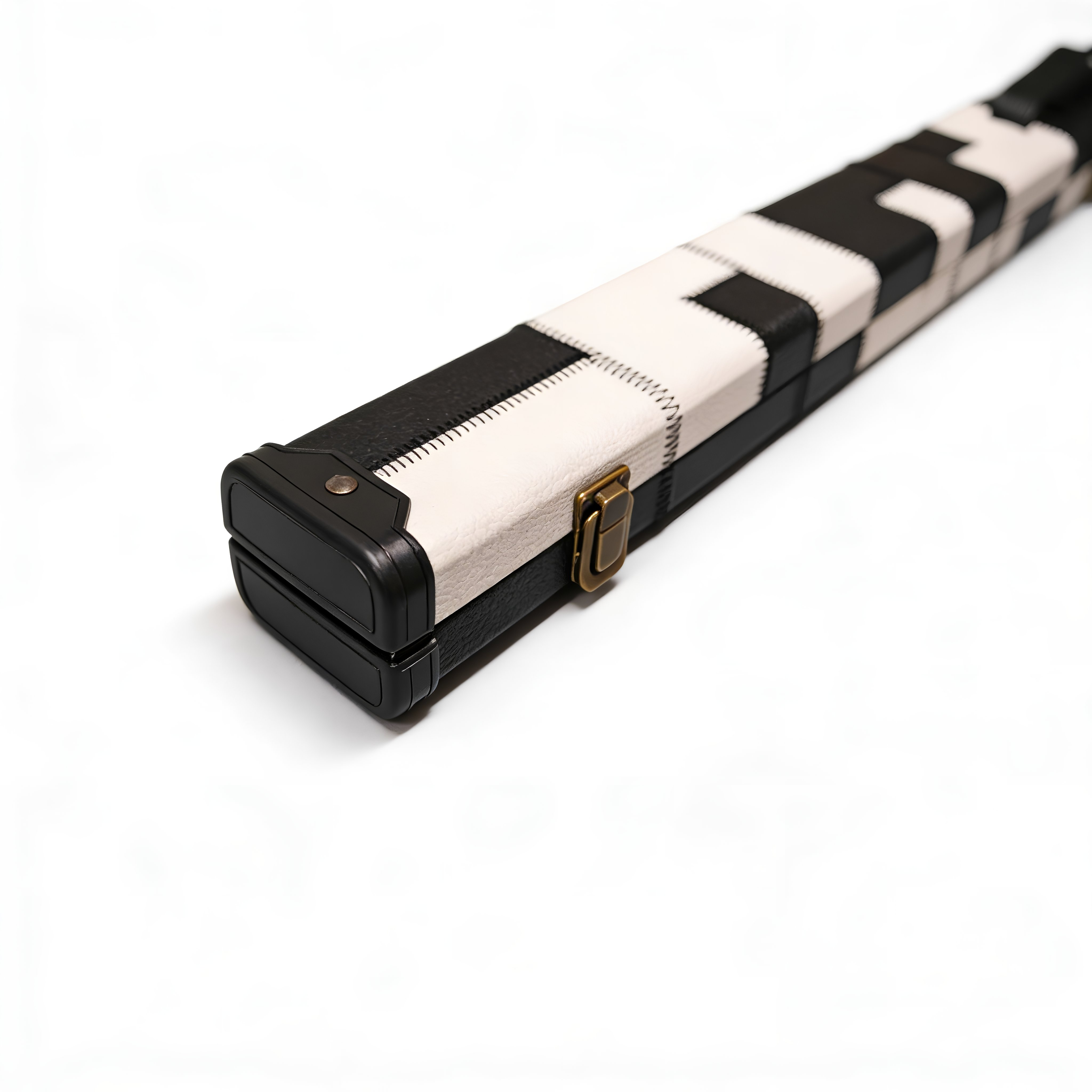 Leather 3/4 Cue Case – Black with White Patch
