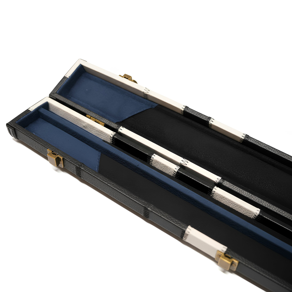 Leather 3/4 Cue Case – Black with White Patch