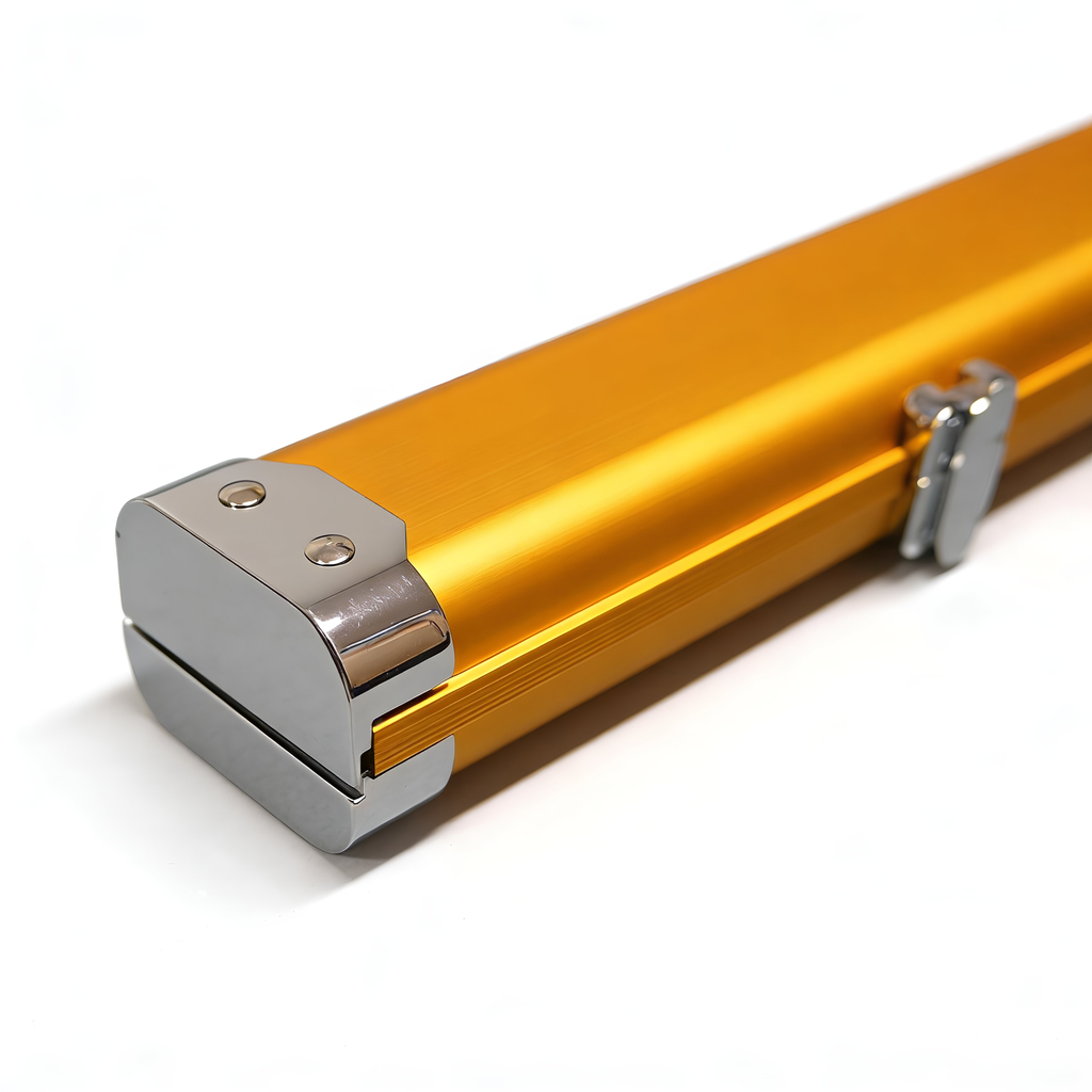 Aluminium 2 Slot 1 Piece Cue Case – Gold