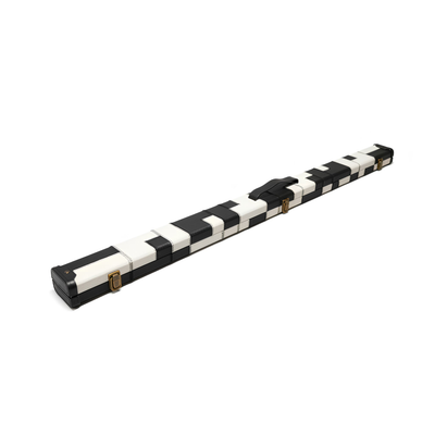 Leather 3/4 Cue Case – Black with White Patch